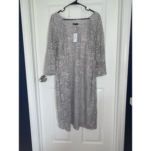 NWT Grey Lace Sheath Dress